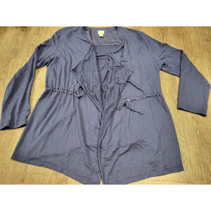 Chico's Zenergy Super Soft Cinch Waist Long Cardigan Navy Dark Blue Sz 3 - 16/18